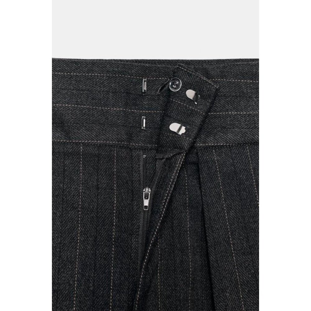 ZARA BALLOON STRIPED PLEATED TROUSERS - Picture 7 of 7